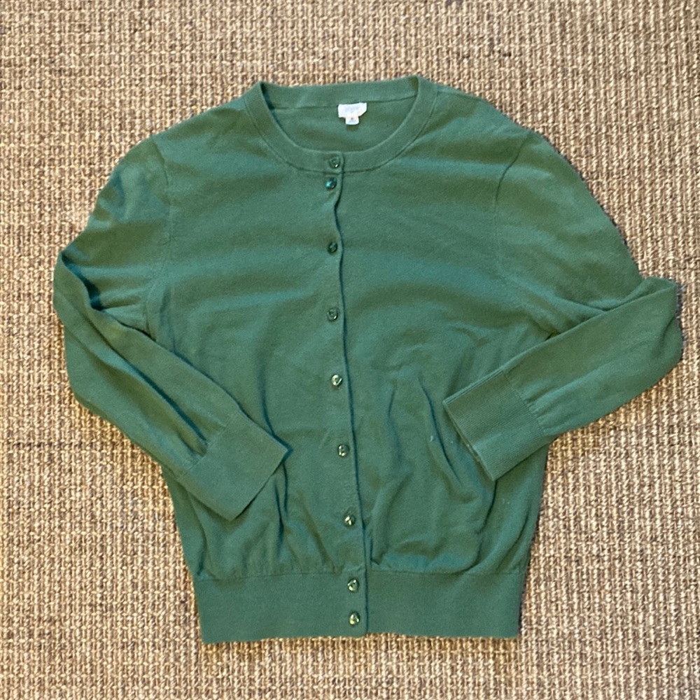 Jcrew cardigan, S, green